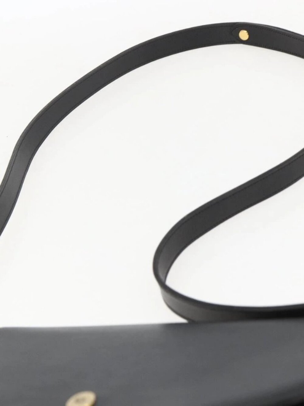 Christian Dior Shoulder Bag Leather Black Gold Auth 159033 - Picture 9 of 16